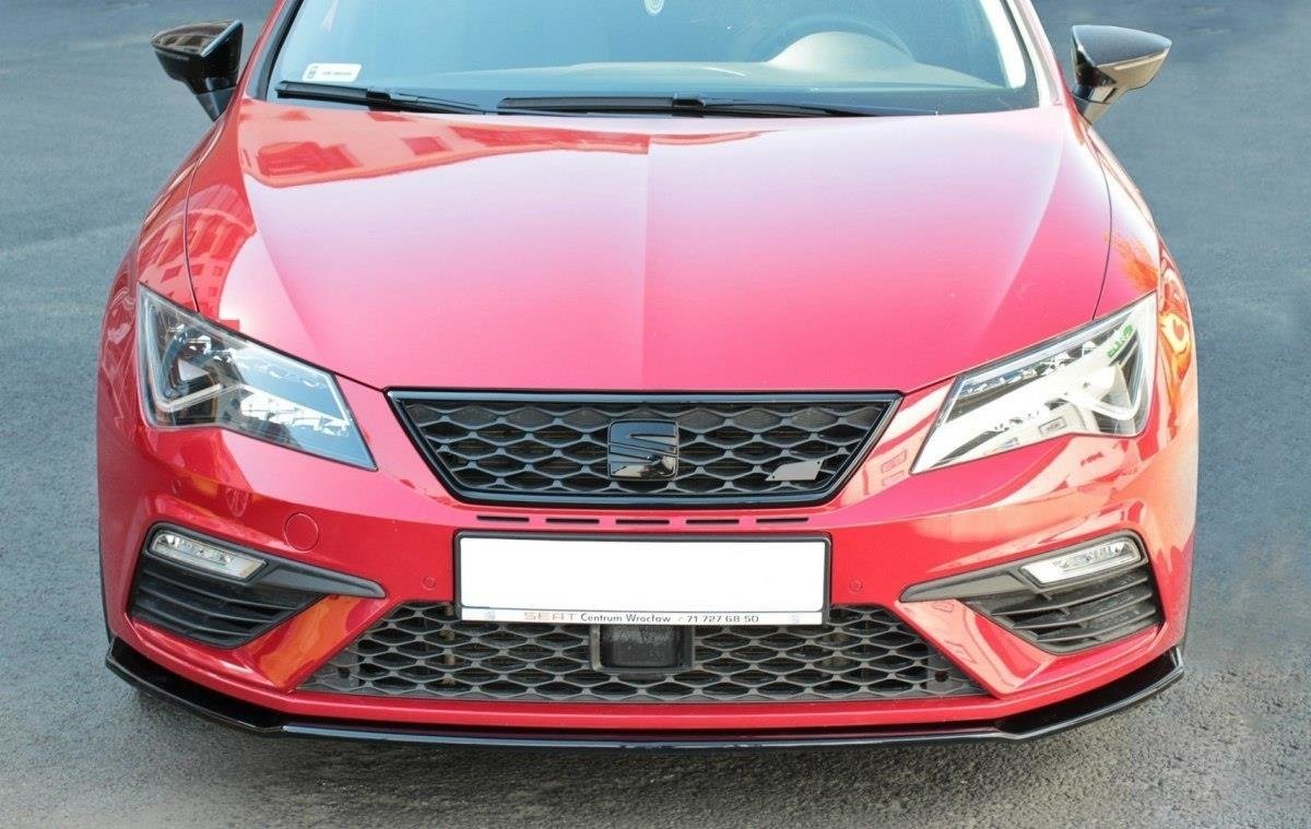 Maxton Design Front Ansatz V.2 für Seat Leon Cupra / FR Mk3 FL schwarz Hochglanz