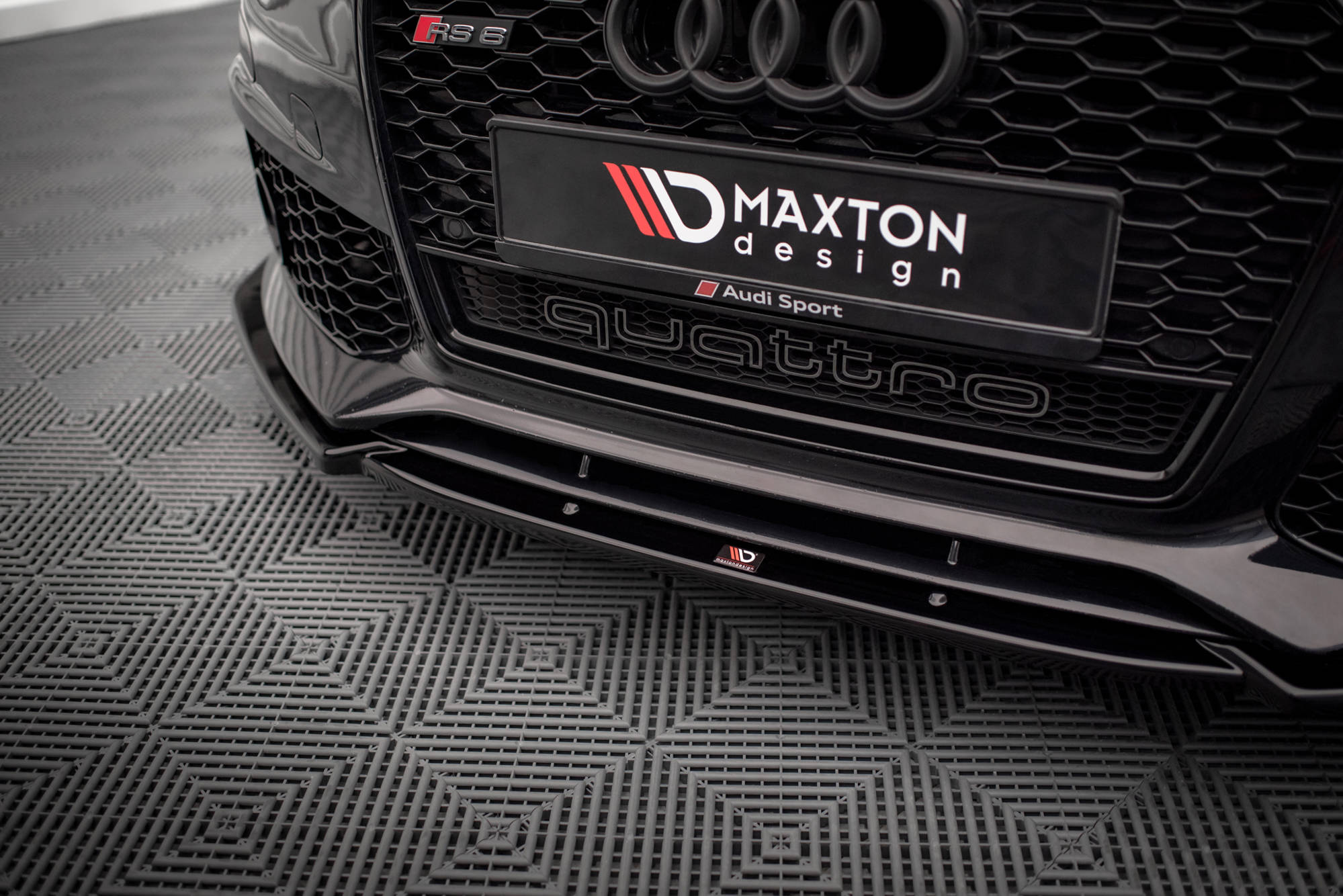 Maxton Design Front Ansatz für Audi A6 RS6 Look C7 schwarz Hochglanz