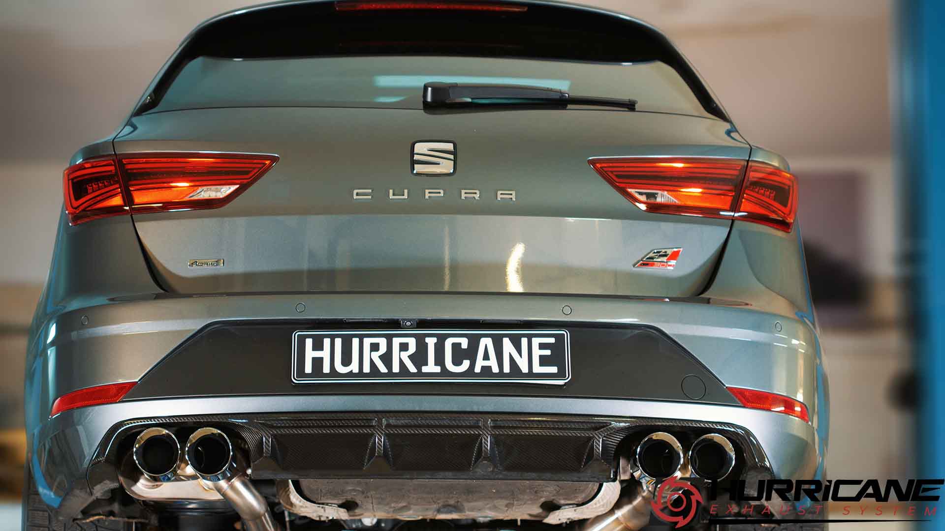 Hurricane 3,5" Auspuffanlage für Seat Leon Cupra ST 300 AWD Carbon Edition 5F V2