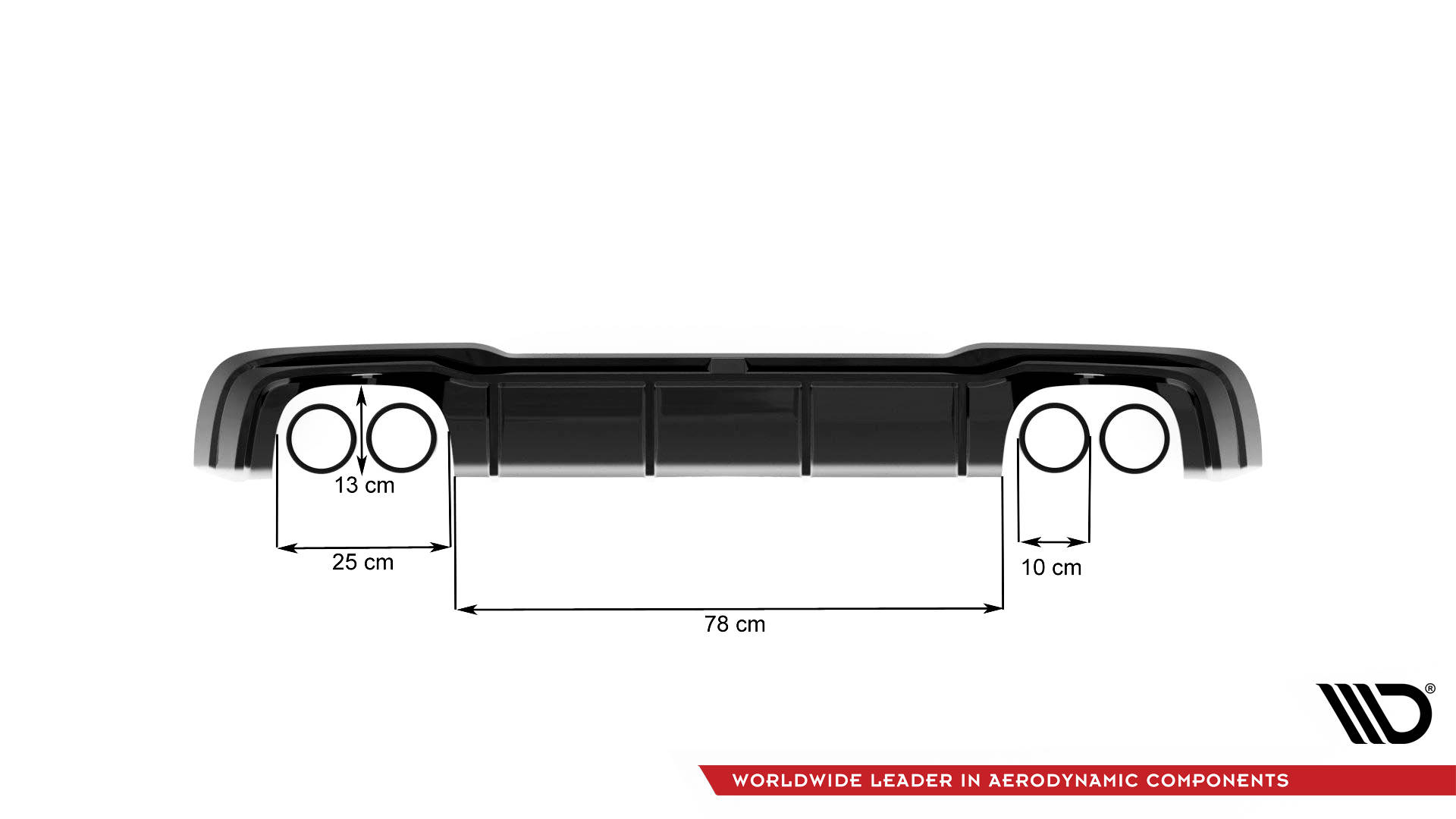 Maxton Design Heck Ansatz Diffusor V.2 für Audi RS3 8V Facelift schwarz