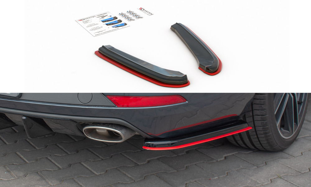 Maxton Design Heck Ansatz Flaps Diffusor V.2 für Seat Leon Mk3 Cupra ST Facelift schwarz Hochglanz