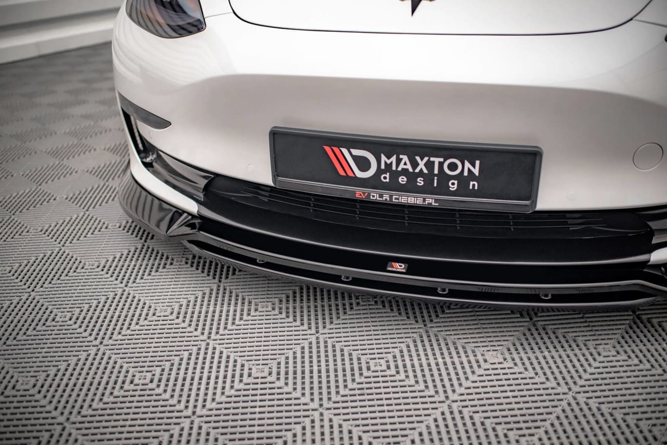 Maxton Design Cup Spoilerlippe Front Ansatz V.3 für Tesla Model 3