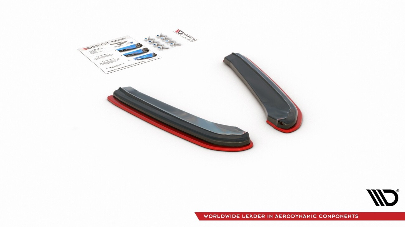 Maxton Design Heck Ansatz Flaps Diffusor V.2 für Seat Leon Mk3 Cupra ST Facelift schwarz Hochglanz