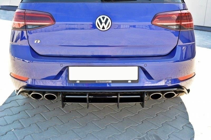 Maxton Design Diffusor Heck Ansatz für Heckschürze für VW GOLF 7 R Facelift