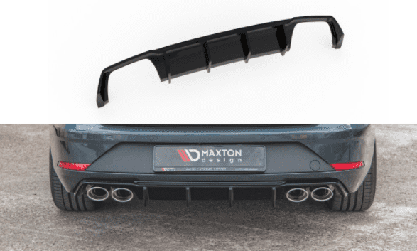 Maxton Design Heck Ansatz Diffusor V.3 für Seat Leon Cupra ST Mk3 FL schwarz Hochglanz