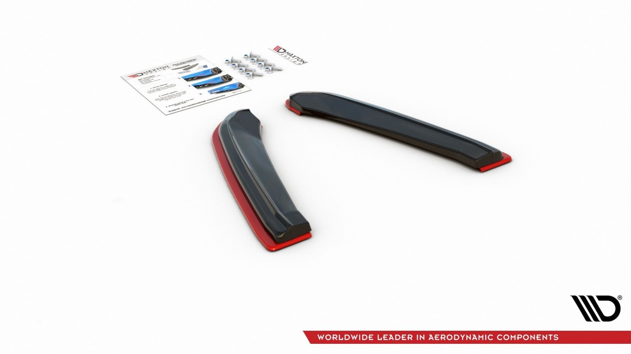 Maxton Design Heck Ansatz Flaps Diffusor V.2 für Seat Leon Mk3 Cupra ST Facelift schwarz Hochglanz