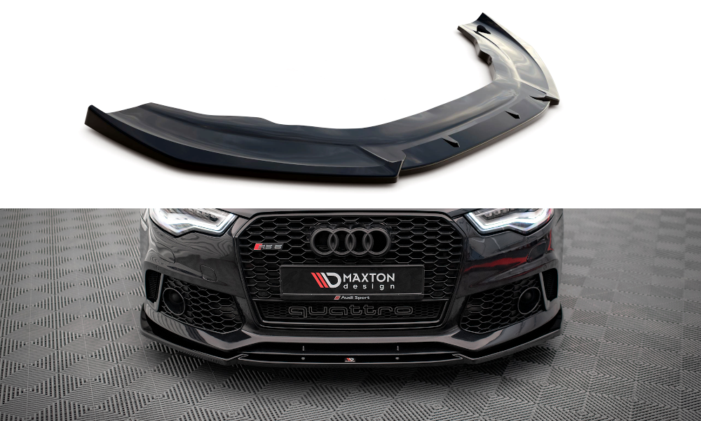 Maxton Design Front Ansatz für Audi A6 RS6 Look C7 schwarz Hochglanz